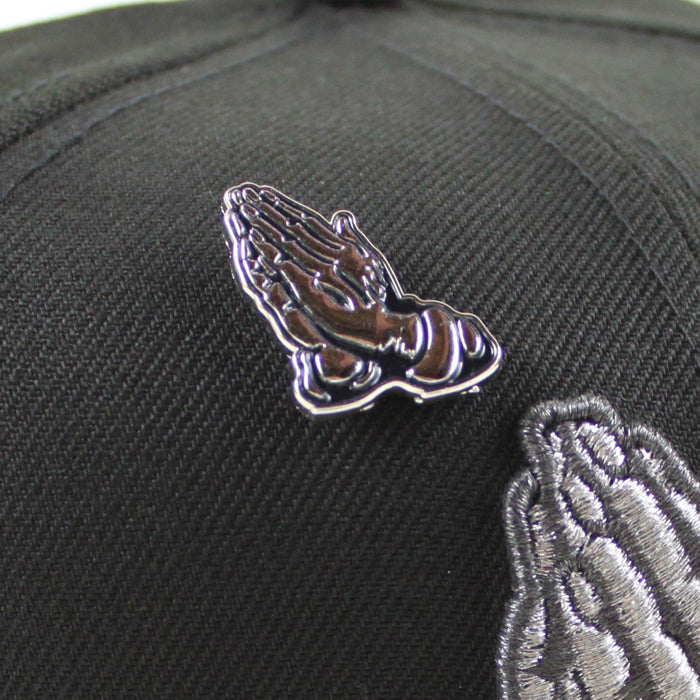 Praying Hands New Era 59Fifty Fitted Hat (Black Gray Under Brim With Pin)