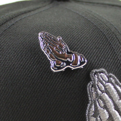 Praying Hands New Era 59Fifty Fitted Hat (Black Gray Under Brim With Pin)