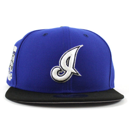 🚨PRE-ORDER🚨 Cleveland Indians Jacobs Field New Era 59Fifty Fitted Hat (Irvington 1.0 Majestic Blue Black Gray Under Brim)