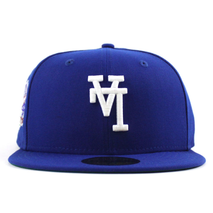 🚨PRE-ORDER🚨 Los Angeles Upside Down Dodgers 60th Anniversary New Era 59Fifty Fitted Hat (Royal Blue Green Under Brim)