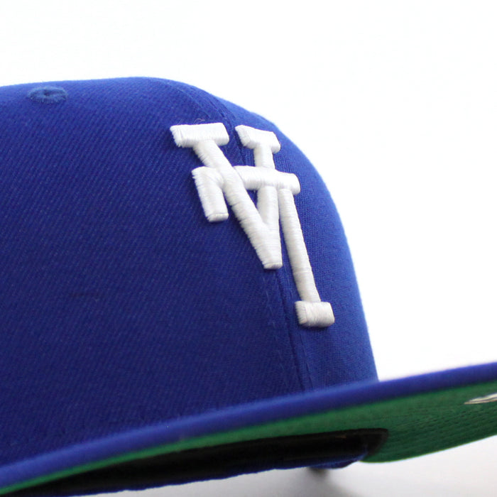 🚨PRE-ORDER🚨 Los Angeles Upside Down Dodgers 60th Anniversary New Era 59Fifty Fitted Hat (Royal Blue Green Under Brim)