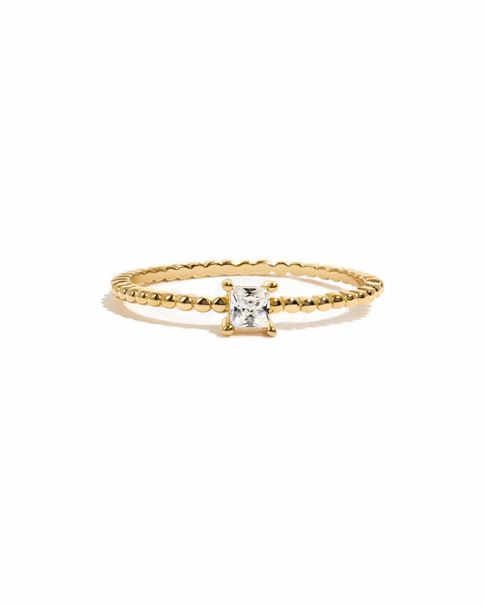 Princess Cut w Beaded Band