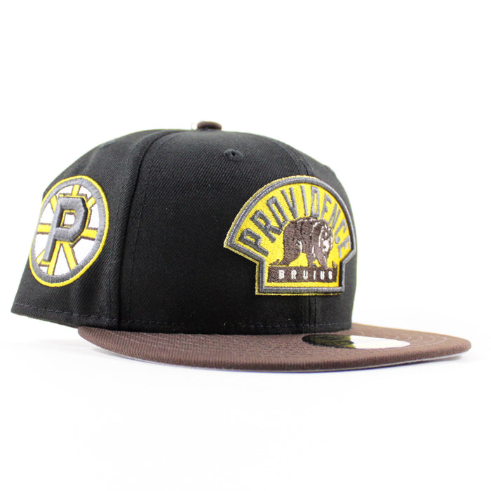 Providence Bruins Providence Patch New Era 59Fifty Fitted Hat (Black Walnut Gray Under Brim)
