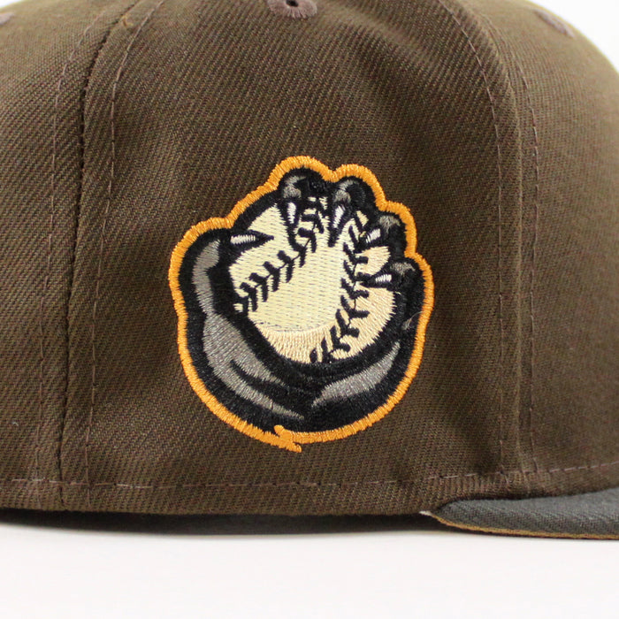 Quad Cities River Bandits PAW BALL New Era 59Fifty Fitted Hat (Walnut Pewter Khaki  Under Brim)