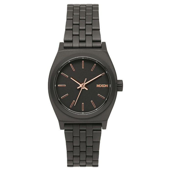 Reloj Small Time Teller All Black Rose Gold Nixon
