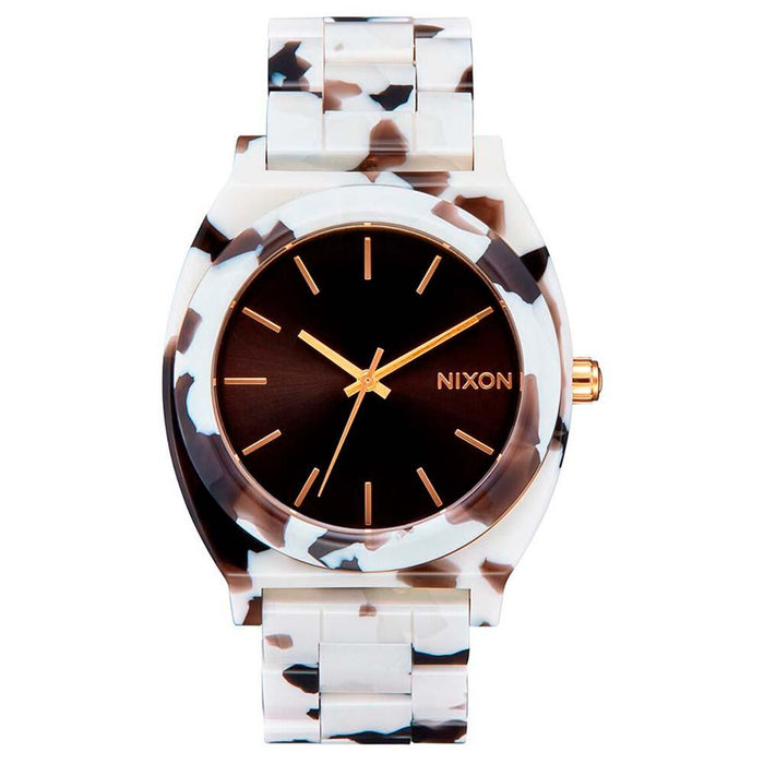 Reloj Time Teller Acetate Black Tortoise White Nixon