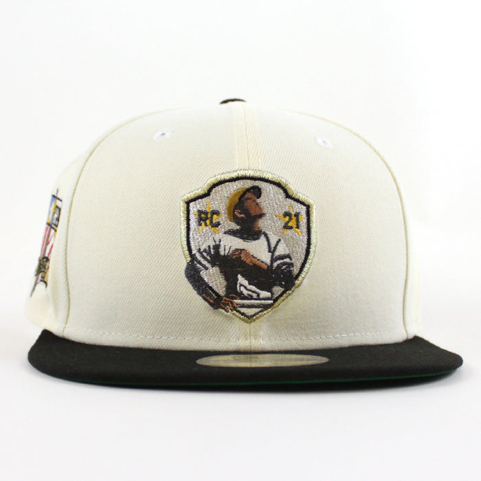 Roberto Clemente Pittsburgh Pirates 59Fifty New Era Fitted Hat (Chrome White Black Green Under Brim)
