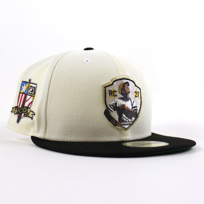 Roberto Clemente Pittsburgh Pirates 59Fifty New Era Fitted Hat (Chrome White Black Green Under Brim)