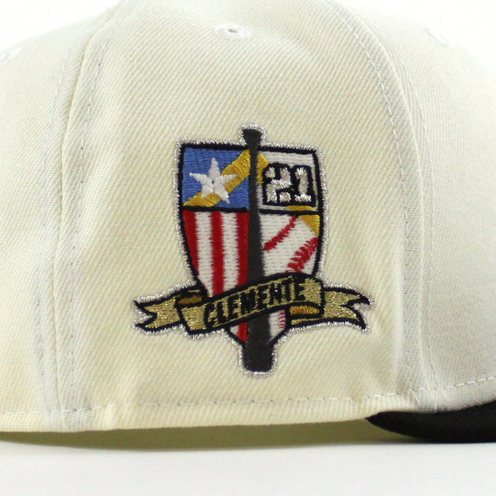 Roberto Clemente Pittsburgh Pirates 59Fifty New Era Fitted Hat (Chrome White Black Green Under Brim)