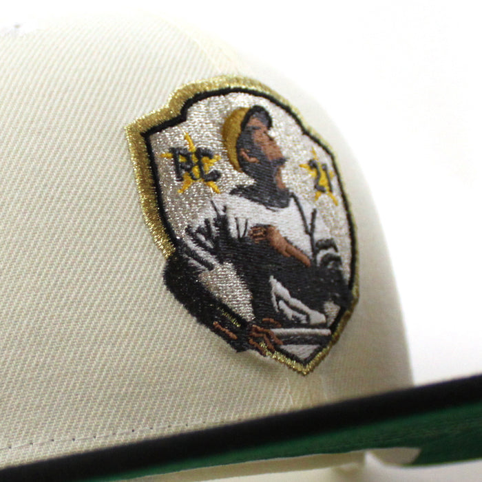 Roberto Clemente Pittsburgh Pirates 59Fifty New Era Fitted Hat (Chrome White Black Green Under Brim)