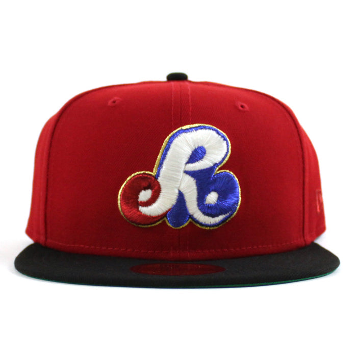 ROCKFORD EXPOS New Era 59Fifty Fitted Hat (Scarlet Black Green Under Brim)