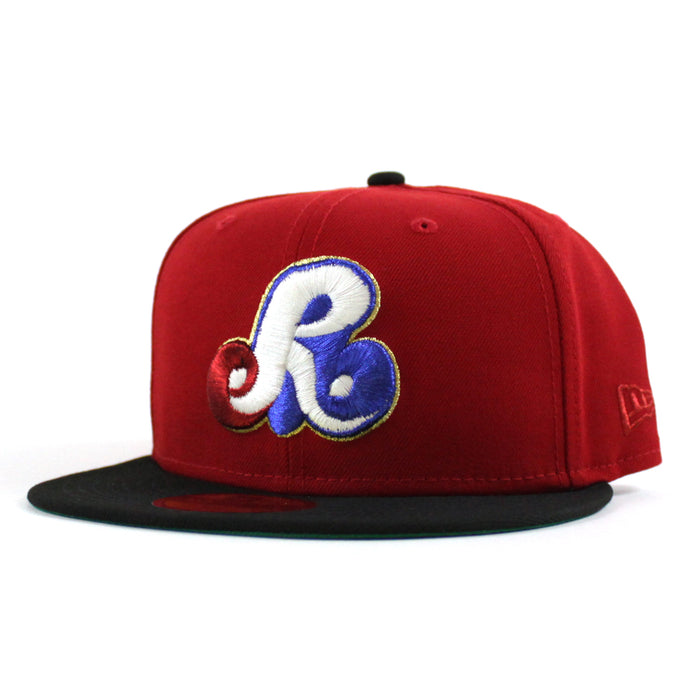 ROCKFORD EXPOS New Era 59Fifty Fitted Hat (Scarlet Black Green Under Brim)