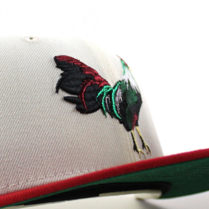 ROOSTER Mexico Flag New Era 59Fifty Fitted Hat (Chrome White Scarlet Red Green Under Brim)