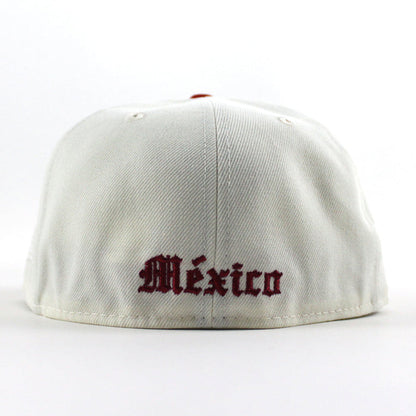 ROOSTER Mexico Flag New Era 59Fifty Fitted Hat (Chrome White Scarlet Red Green Under Brim)