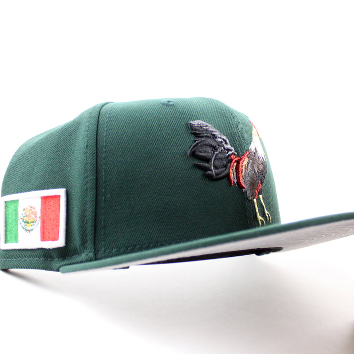 ROOSTER Mexico Flag New Era 9Fifty Snapback Cap (Dark Green Gray Under Brim)