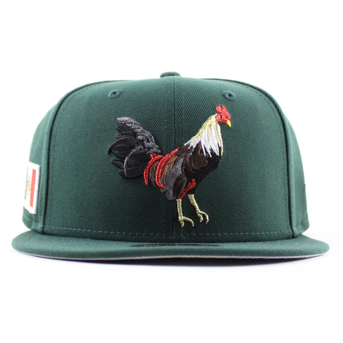 ROOSTER Mexico Flag New Era 9Fifty Snapback Cap (Dark Green Gray Under Brim)