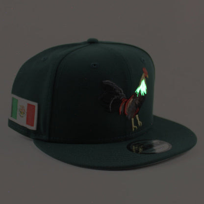 ROOSTER Mexico Flag New Era 9Fifty Snapback Cap (Dark Green Gray Under Brim)
