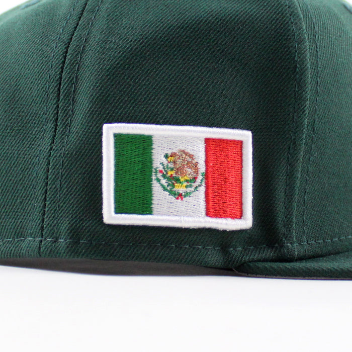 ROOSTER Mexico Flag New Era 9Fifty Snapback Cap (Dark Green Gray Under Brim)