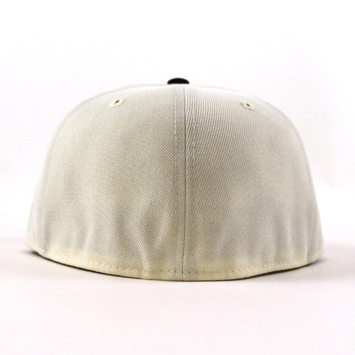 ROOSTER New Era 59Fifty Fitted Hat (CHROME WHITE Black Gray Under Brim)
