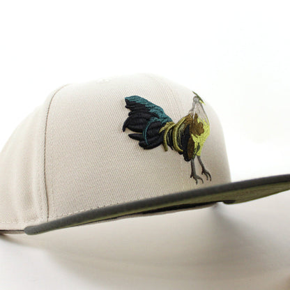 ROOSTER New Era 59Fifty Fitted Hat (STONE DARK PEWTER NEW OLIVE Under Brim)