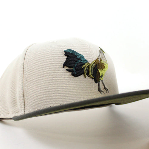 ROOSTER New Era 59Fifty Fitted Hat (STONE DARK PEWTER NEW OLIVE Under Brim)