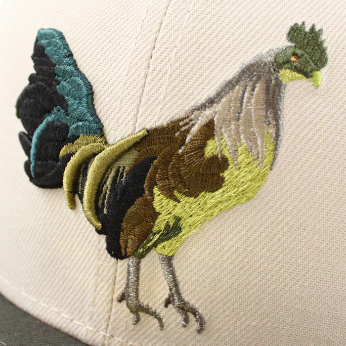 ROOSTER New Era 59Fifty Fitted Hat (STONE DARK PEWTER NEW OLIVE Under Brim)