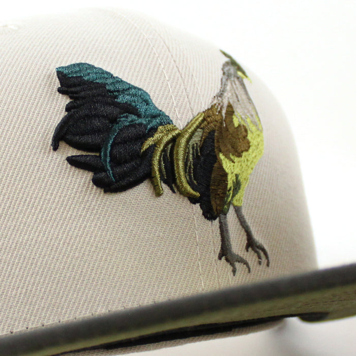 ROOSTER New Era 59Fifty Fitted Hat (STONE DARK PEWTER NEW OLIVE Under Brim)