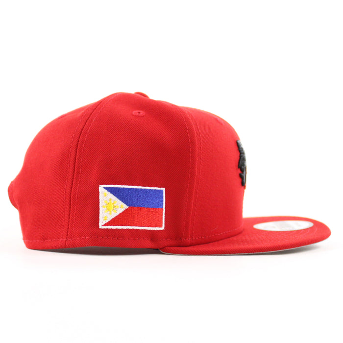 ROOSTER PHILIPPINES Flag New Era 9Fifty 9Fifty Snapback Hat (Red Gray Under Brim)