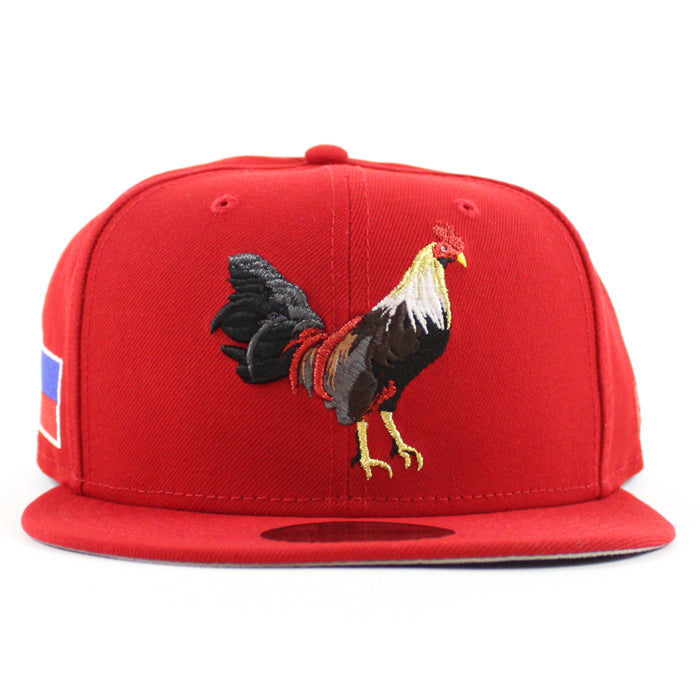 ROOSTER PHILIPPINES Flag New Era 9Fifty 9Fifty Snapback Hat (Red Gray Under Brim)