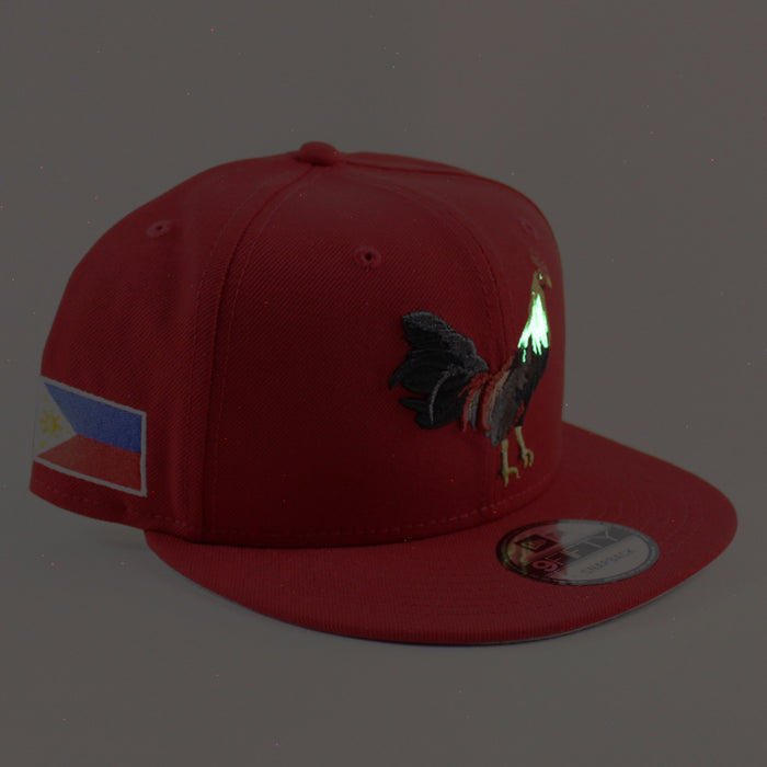 ROOSTER PHILIPPINES Flag New Era 9Fifty 9Fifty Snapback Hat (Red Gray Under Brim)
