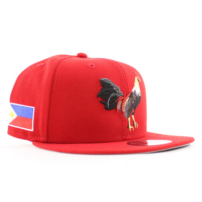 ROOSTER PHILIPPINES Flag New Era 9Fifty 9Fifty Snapback Hat (Red Gray Under Brim)