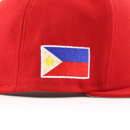 ROOSTER PHILIPPINES Flag New Era 9Fifty 9Fifty Snapback Hat (Red Gray Under Brim)