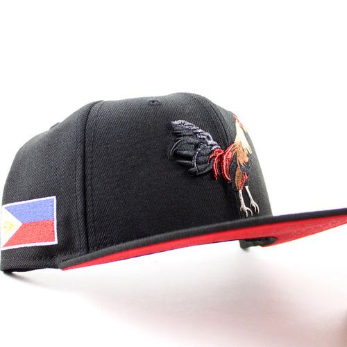 ROOSTER Philippines flag New Era 9Fifty Snapback Cap (Black Red Under Brim)