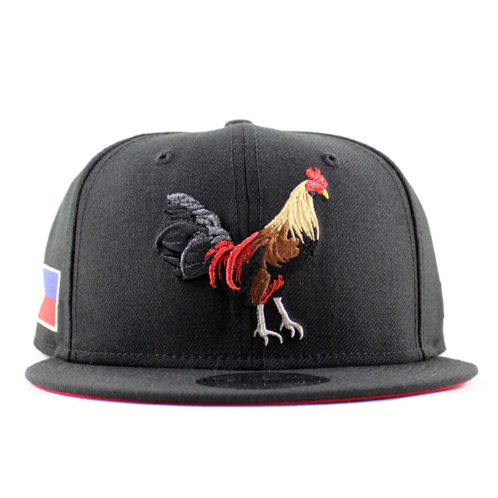 ROOSTER Philippines flag New Era 9Fifty Snapback Cap (Black Red Under Brim)