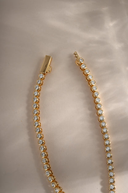 Round Bezel Tennis Necklace