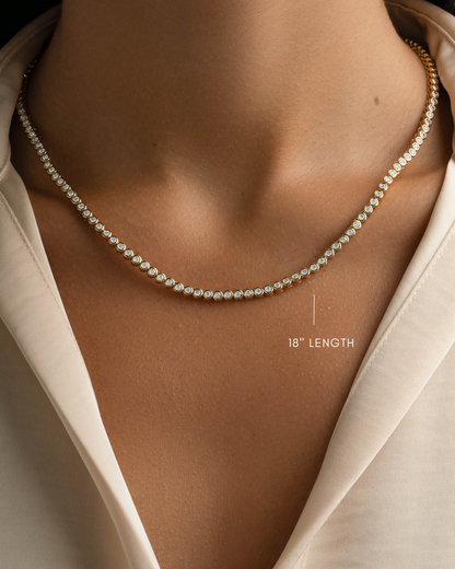Round Bezel Tennis Necklace