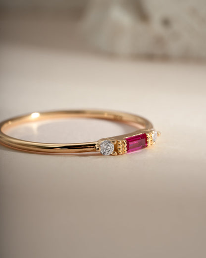 Ruby Baguette Ring