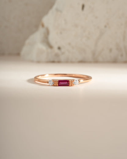 Ruby Baguette Ring