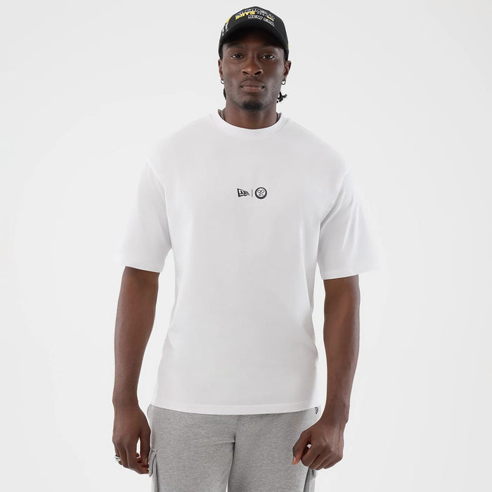 The Male model is wearing Sakamoto Days Icon Netflix White T-Shirt 1