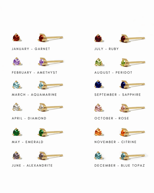 Birthstone Stud Earrings