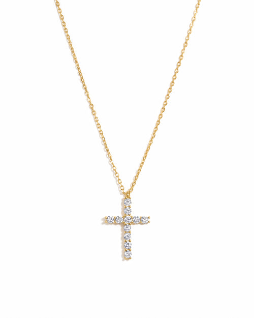 Large Studded Cross Necklace
