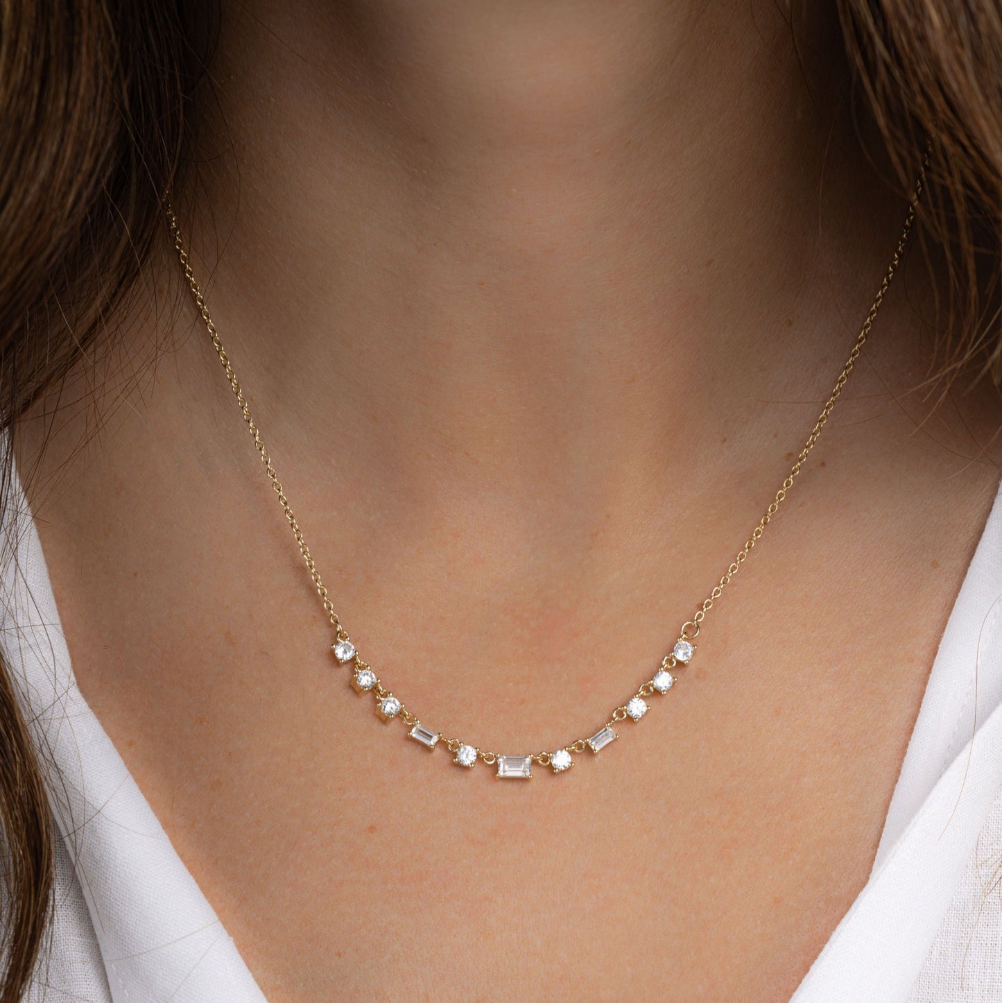 Baguette Line Necklace