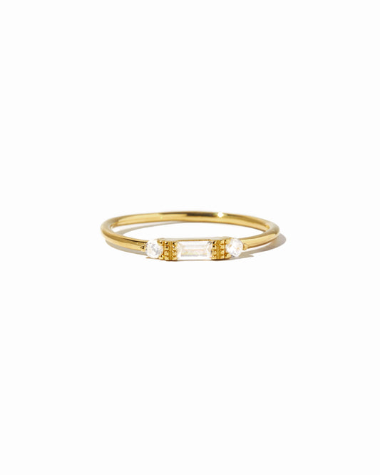 White CZ Baguette Ring