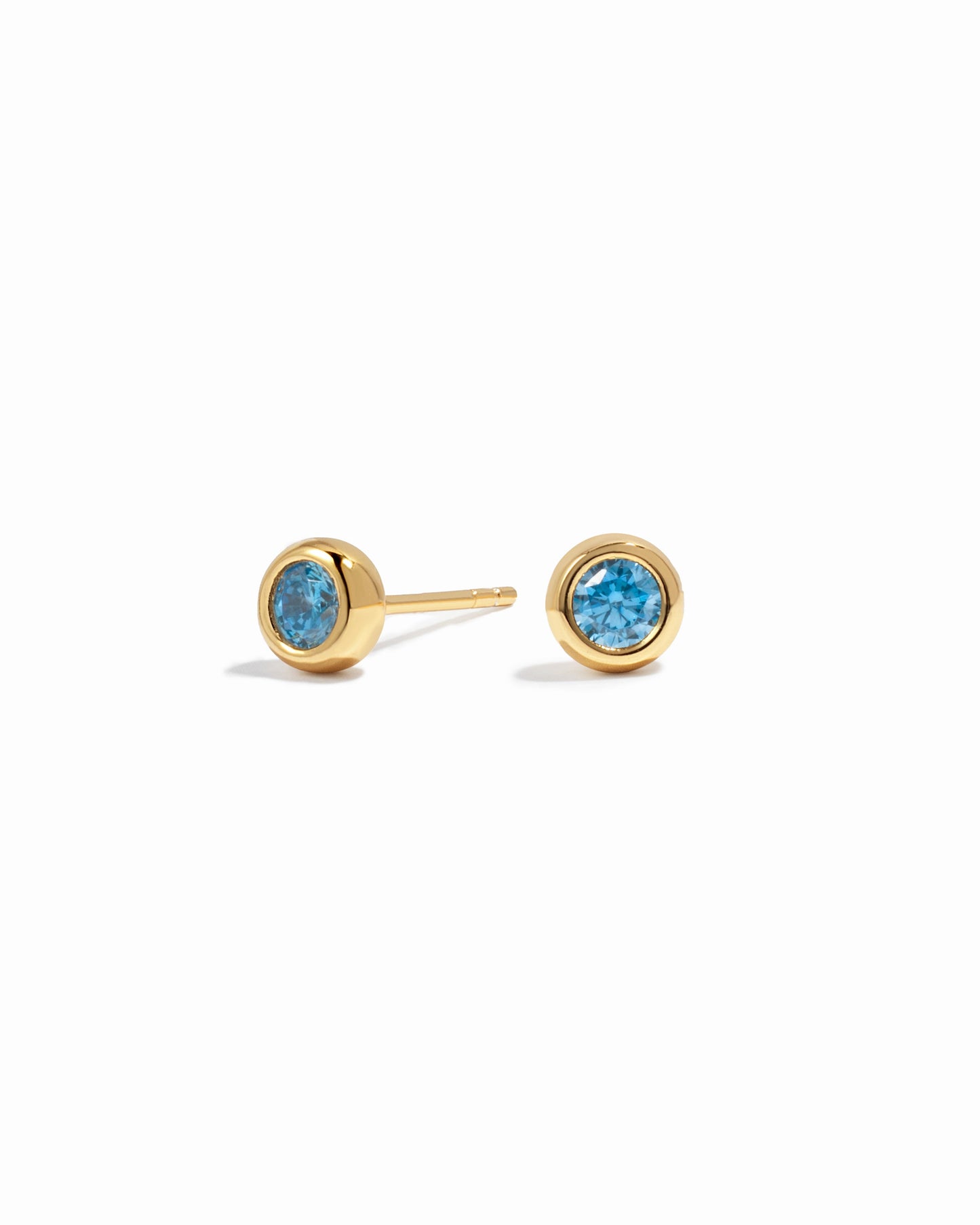 Aquamarine Bezel Dome Studs