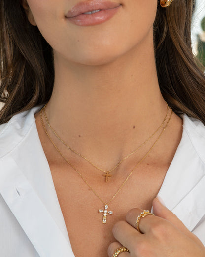 Pear Cut Cross Necklace