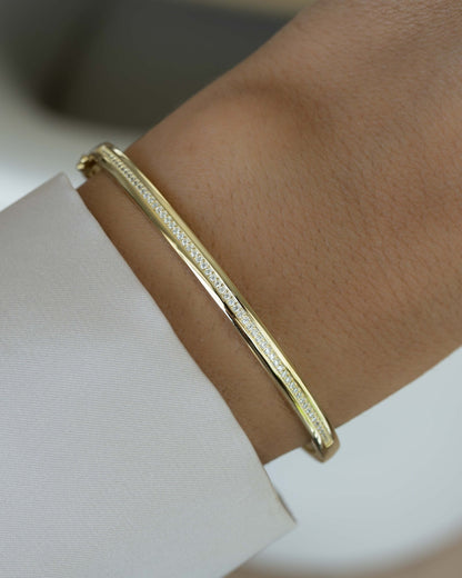 Striped Pavé Diamond Bangle