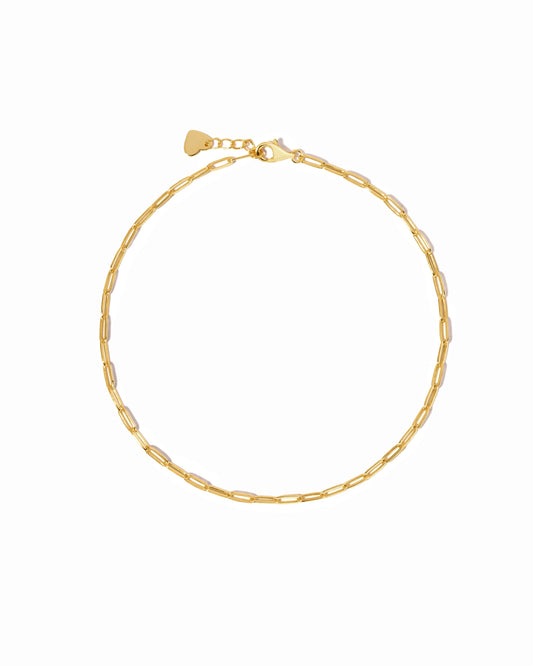 Tiny Paperclip Anklet