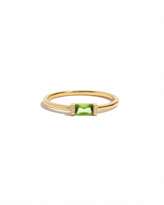 Peridot Simple Baguette Ring