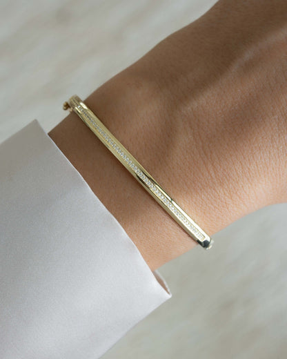 Striped Pavé Diamond Bangle