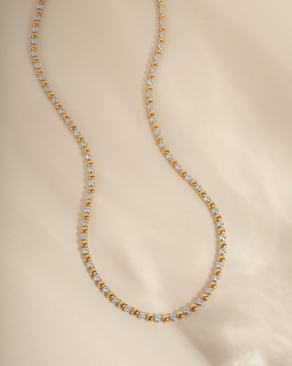 Mixed Metal Tennis Necklace